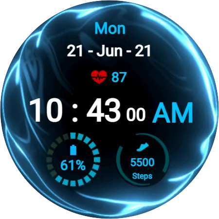 Fluid Blue Watch Face screenshot 1