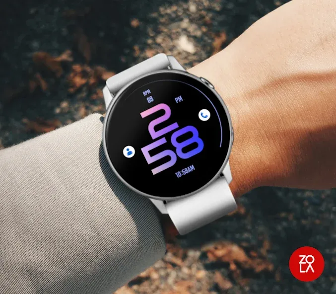 Stylish Pink Blue Watch Face screenshot 3