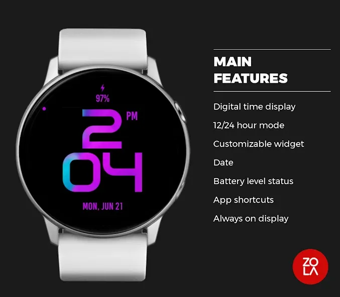 Stylish Purple Watch Face screenshot 2