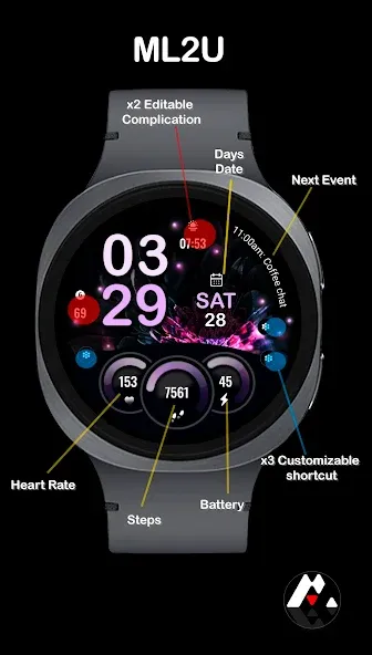 ML2U 115 Watch Face screenshot 2
