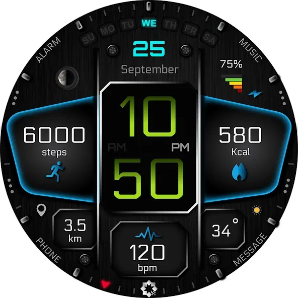 A410 Neon Watch Face Wear OS screenshot 29