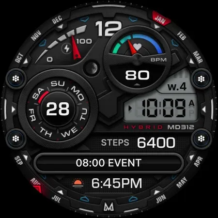 MD312 Analog watch face screenshot 9