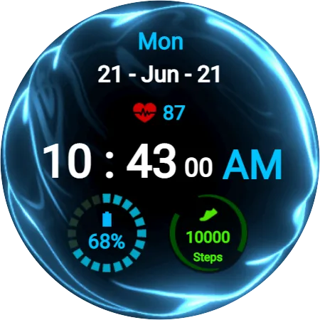 Fluid Blue Watch Face screenshot 2