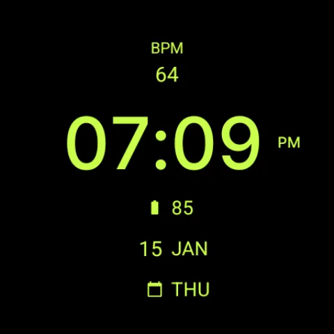 Black Fitness Watch Face screenshot 7