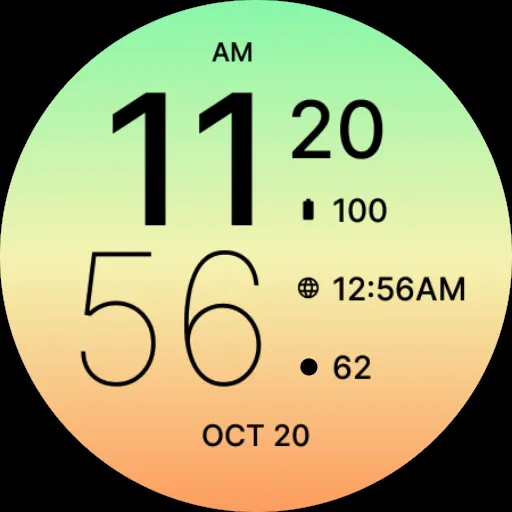 Simply Orange Green Watch Face screenshot 4