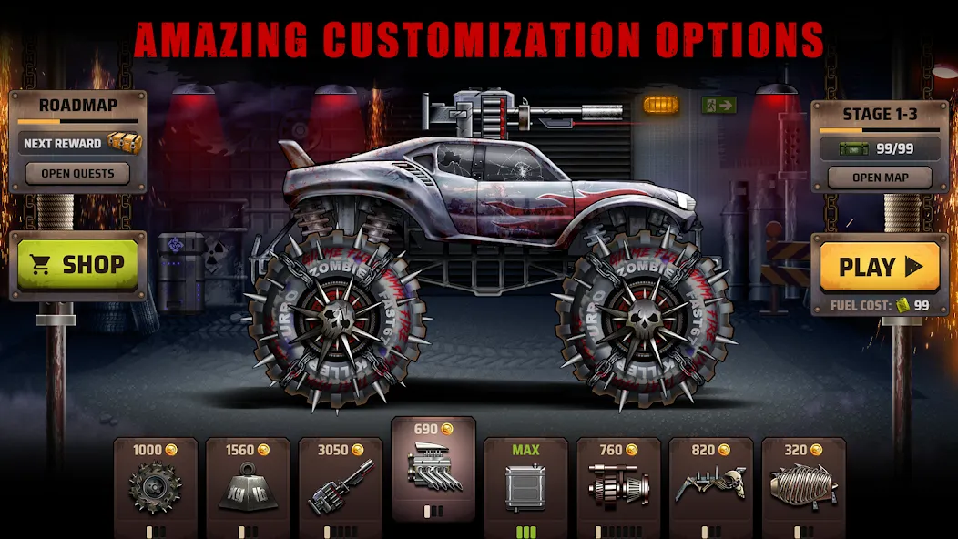 Zombie Hill Racing: Earn Climb screenshot 1