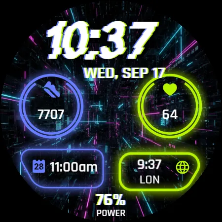 Digital watchface Neon screenshot 25