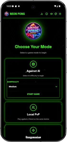 Neon Pong Master Offline Play screenshot 2