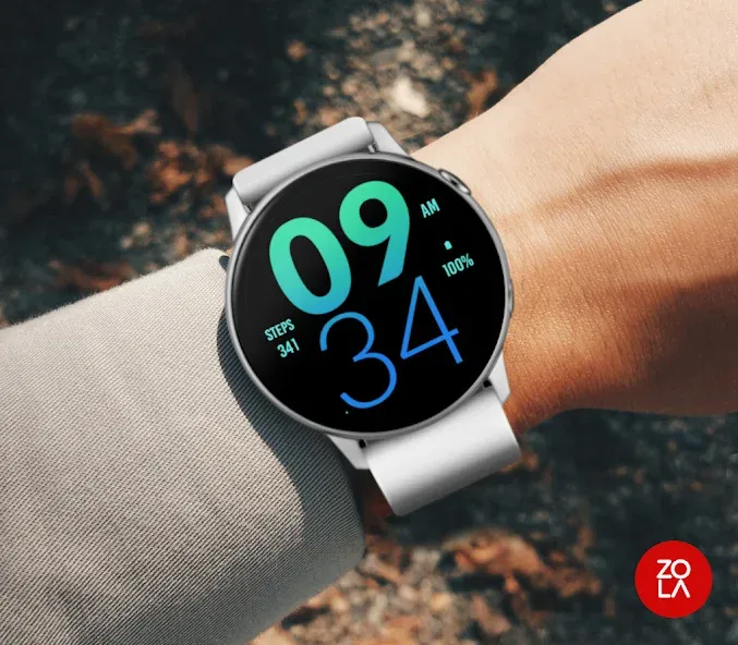 Tosca Blue Large Watch Face screenshot 3