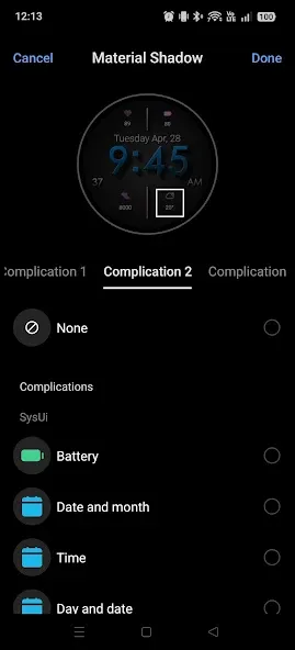 Material Shadow WatchFace 2026 screenshot 3