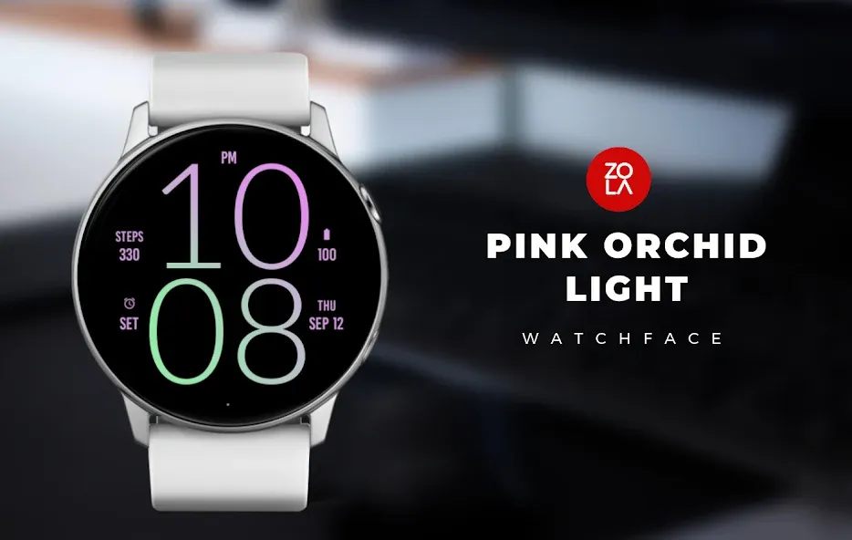 Pink Orchid Light Watch Face screenshot 1