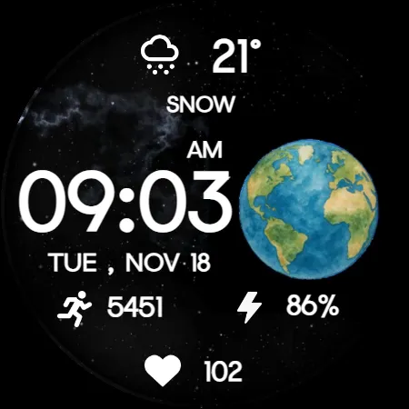 Earth Galaxy WatchFace screenshot 21
