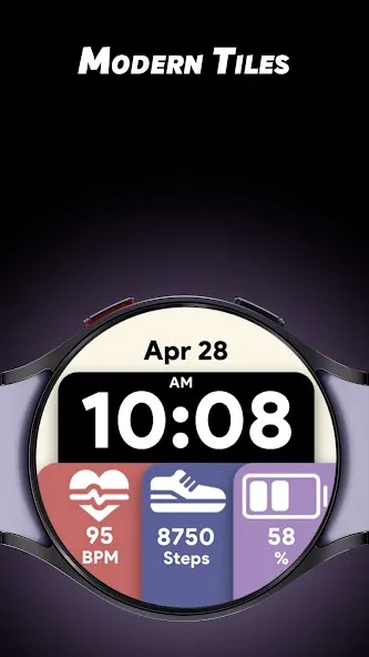 Modern Tiles - Watch face screenshot 1