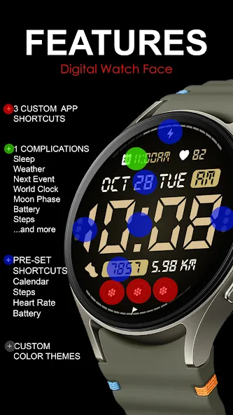 CH054 Digital watch face screenshot 2