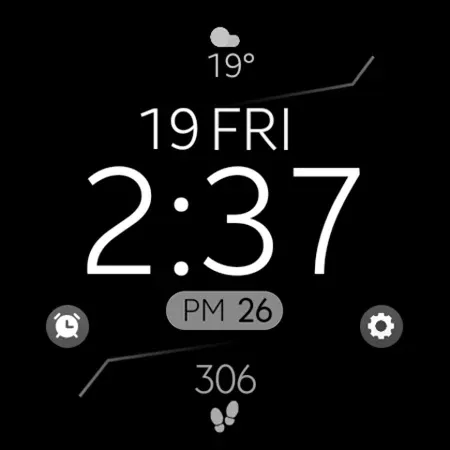 Digital Black v4 watch face screenshot 11