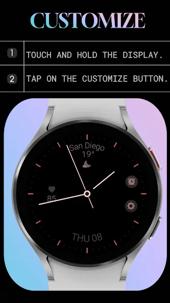 Minimal black v23 watch face screenshot 7