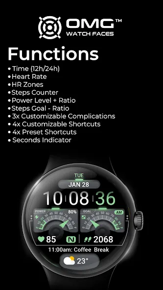 OMG 341 Digital Watch Face screenshot 6