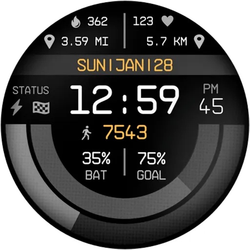 Digital Watch Face Pro Black screenshot 15