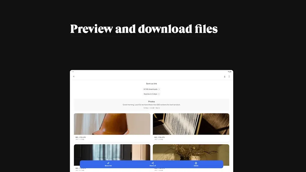 WeTransfer screenshot 9