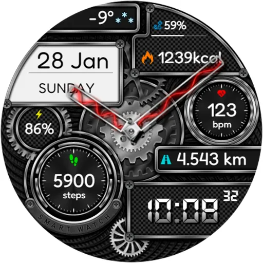 Hybrid TUNUK URX44 Watch face screenshot 17