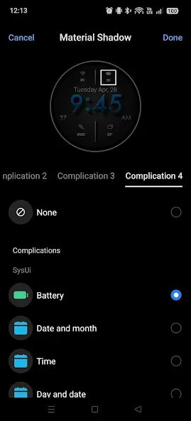 Material Shadow WatchFace 2026 screenshot 5