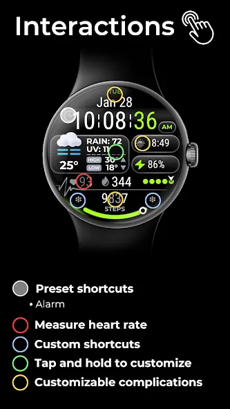 OMG 160 Weather Watch Face screenshot 6