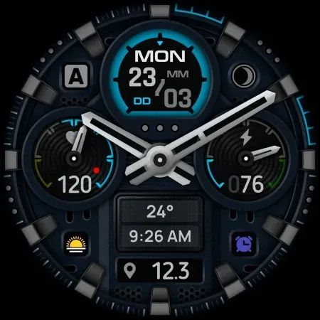 SH072 Watch Face, WearOS watch screenshot 11