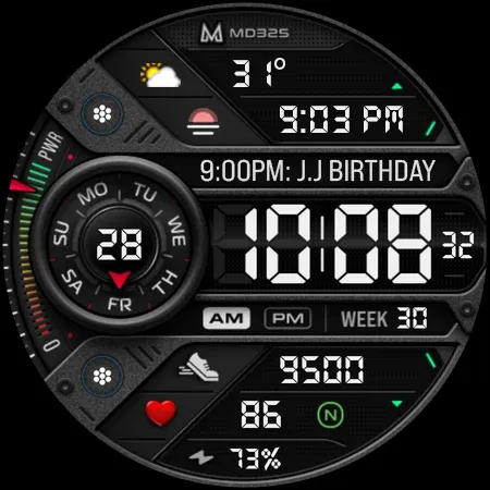 MD325 Digital Sport Watch Face screenshot 9
