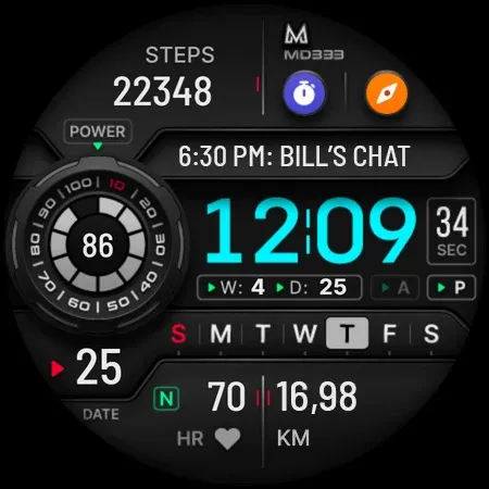 MD333 Digital watch face screenshot 9