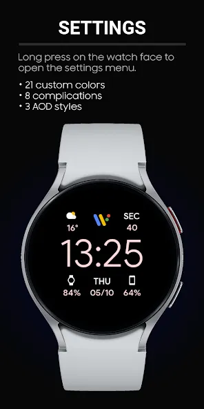 JHW Digital Info: Watch face screenshot 3