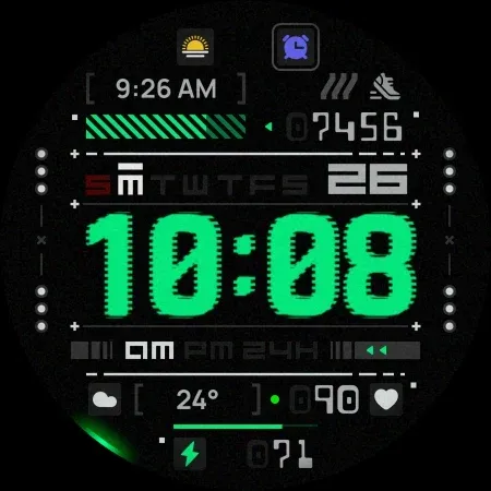 SH077 Watch Face, WearOS watch screenshot 12