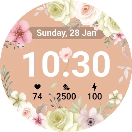 U011Flower Pastel Watch Face screenshot 19