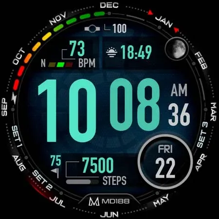 MD188 - Digital watch face screenshot 12