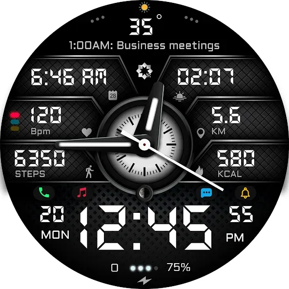 A450 Modern Watch Face Wear OS screenshot 25