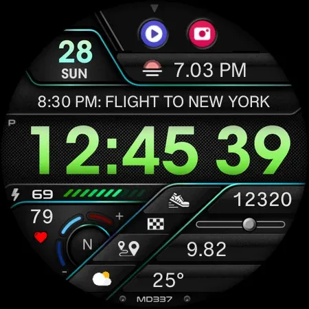 MD337 Digital watch face screenshot 12