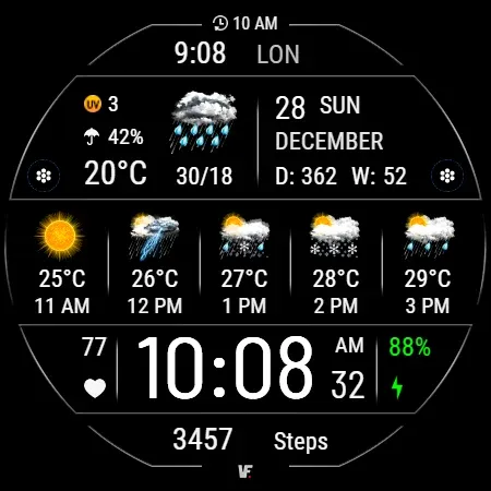 VF02 Weather Inform Watch Face screenshot 25
