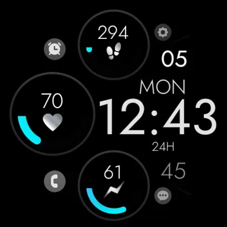 Digital Black Watch Face screenshot 9