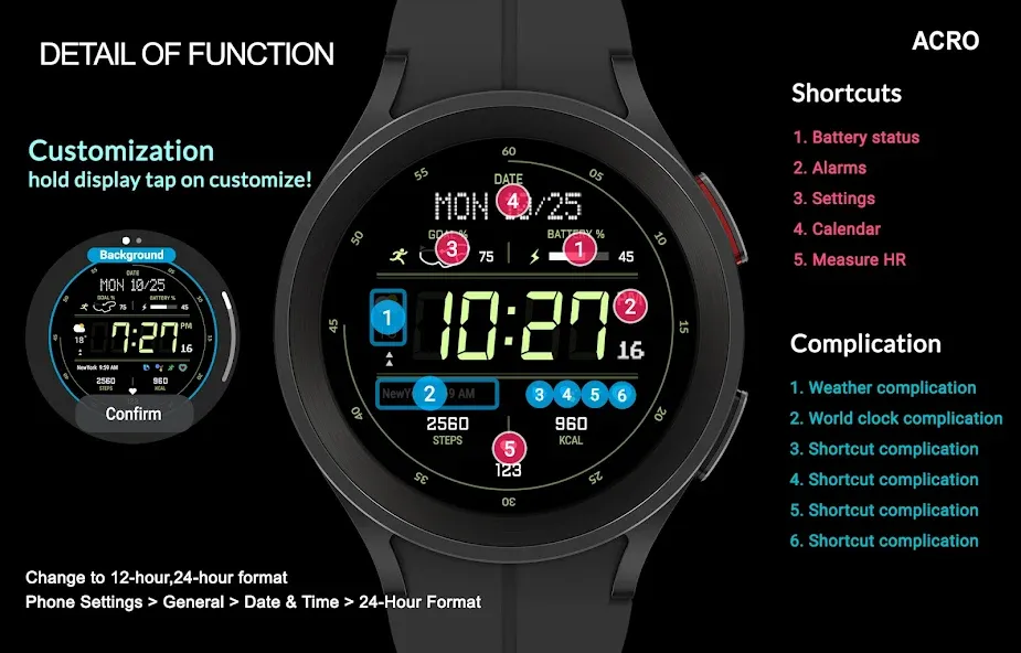 ACRO Enegy Fit Rev watchface screenshot 4
