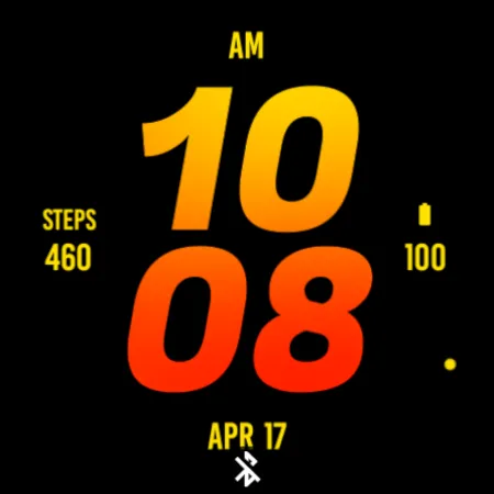 Orange Fire Bold Watch Face screenshot 4