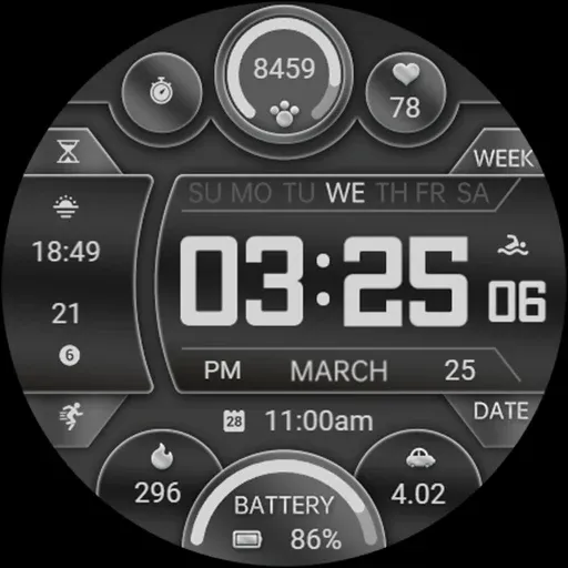 ZKin Watch Face Extremely Gray screenshot 42