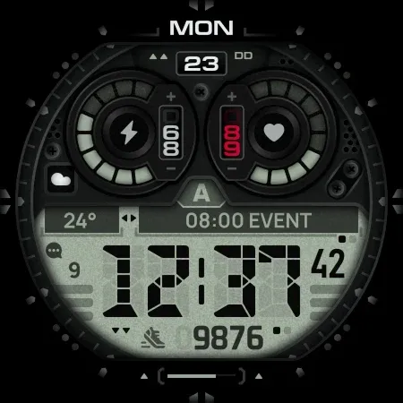 SH054 Watch Face, WearOS watch screenshot 12