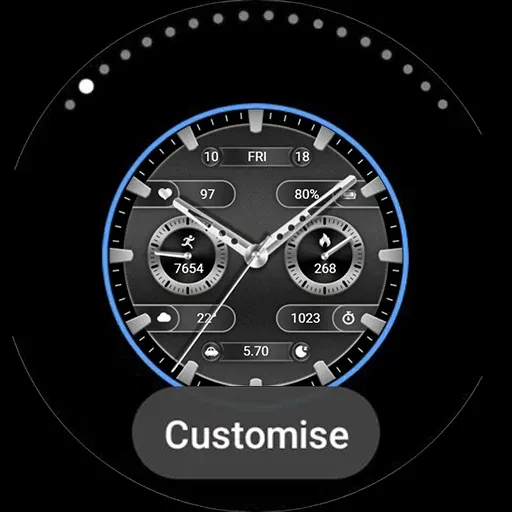 ZKin WatchFace Retro Deep Grey screenshot 36