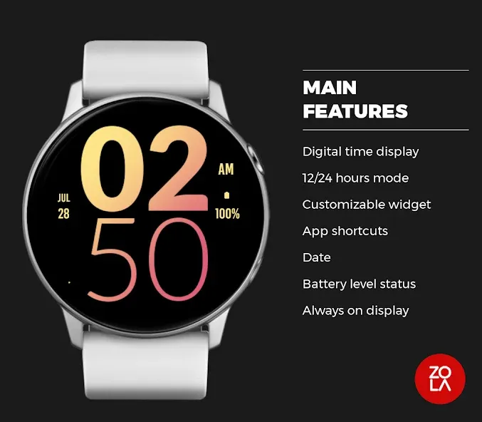 Peach Large Watch Face screenshot 2
