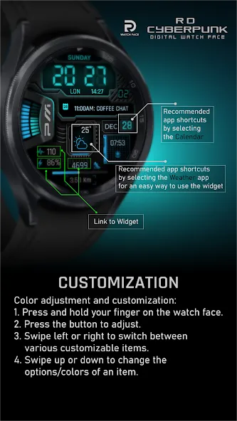 Cyberpunk Neon Watch Face screenshot 11