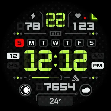 SH024 Watch Face, WearOS watch screenshot 11