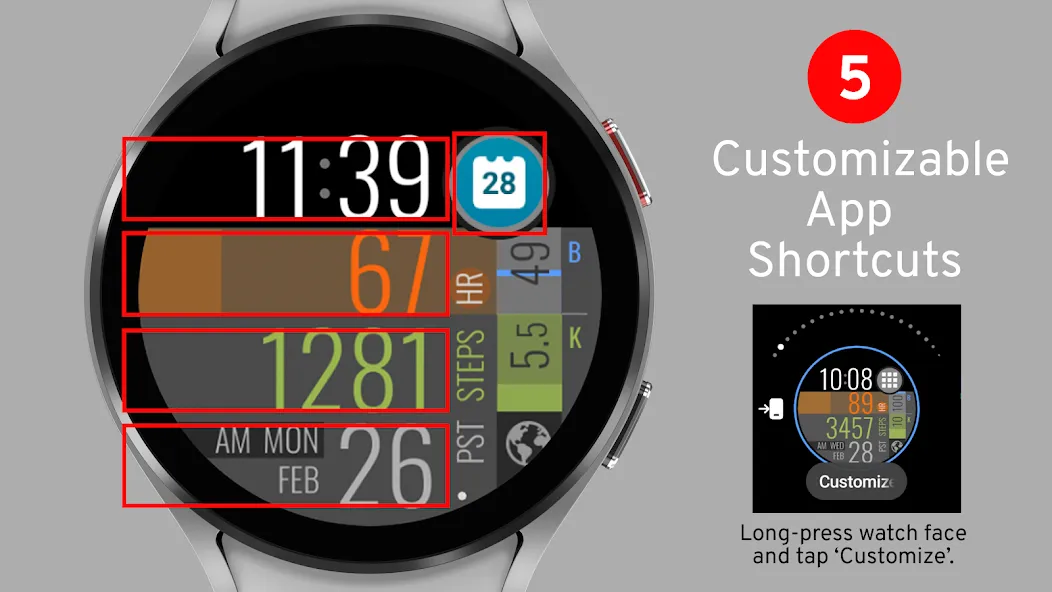 Easy Read Health Watch Face screenshot 7