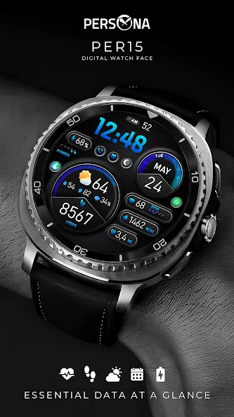 PER15 Sport Digital Watch Face screenshot 1