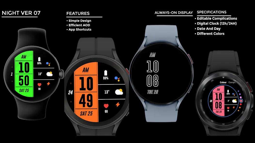Night ver 07 - watch face screenshot 15