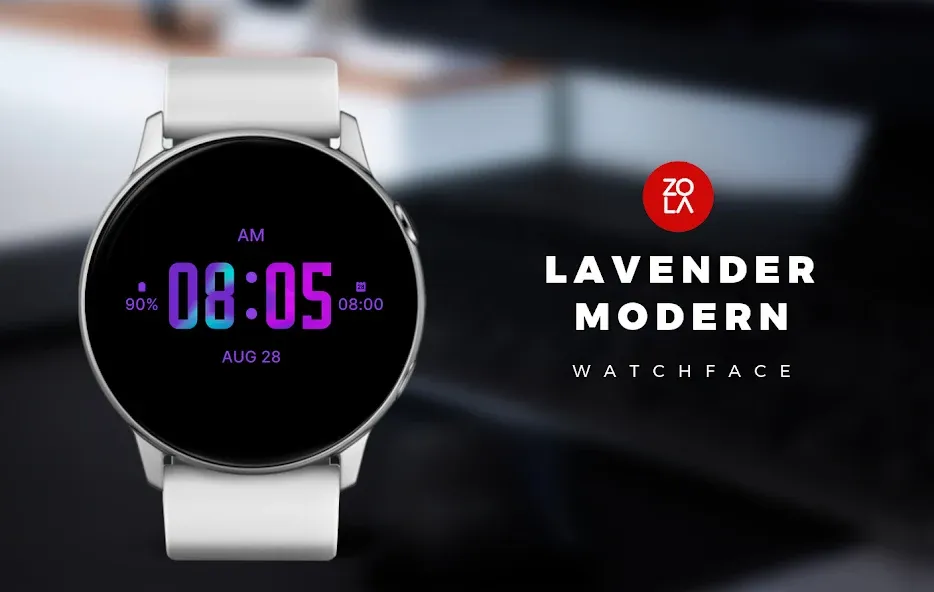 Lavender Modern Watch Face screenshot 1