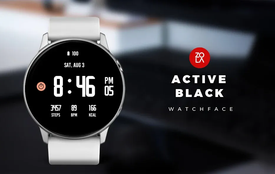Active Black Watch Face screenshot 1